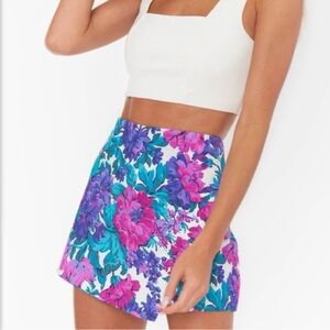 Show Me Your Mumu Spencer Skort - Magenta Blooms